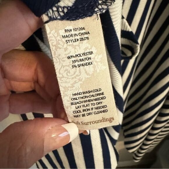 SOFT SURROUNDINGS ViviannaAsymmetric Stripe Ribbed Midi Dress |Size XL - Picture 8 of 10